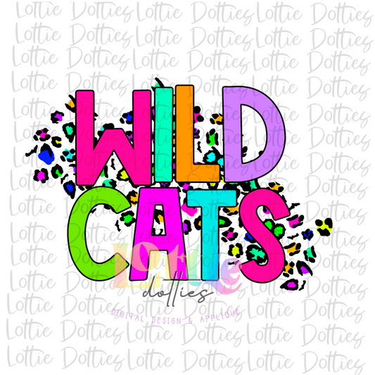 Wildcats  PNG - Wildcats -  sublimation  - Digital Download - Neon Leopard Stacked