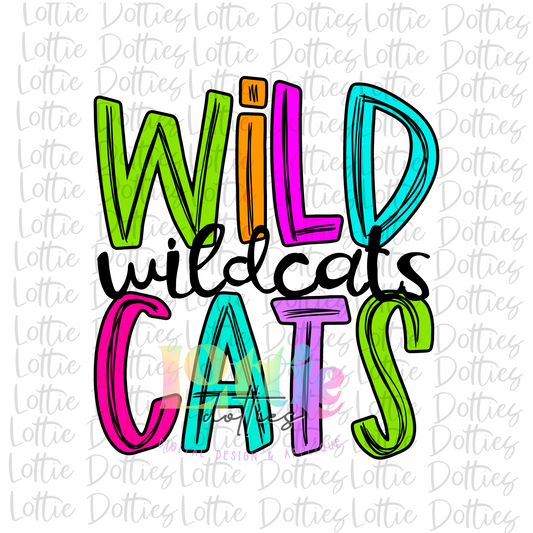 Wildcats  PNG - Wildcats -  sublimation  - Digital Download - Neon Stacked