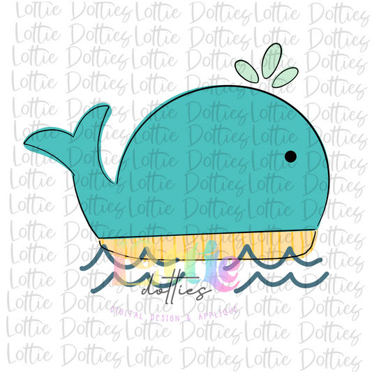 Whale Png - Whale Blue  - Summer Sublimation Designs - Digital Download