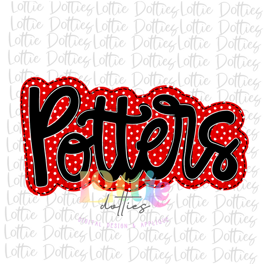 Potters PNG - Potters Sublimation - Digital Download -Red and Black