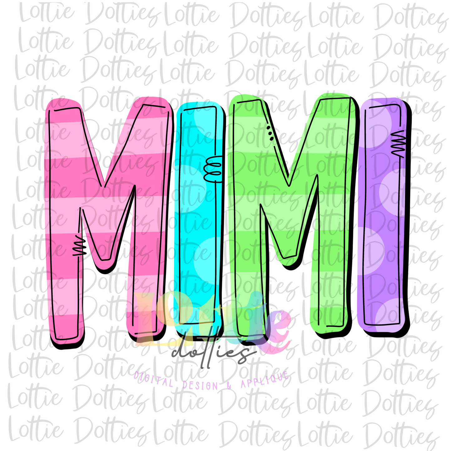 Mimi Png - Sublimation File - Digital Download - Mother's Day Design - Colorful