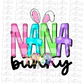 Nana Bunny Png - Easter Sublimation - Instant Download - Digital Download - Colorful
