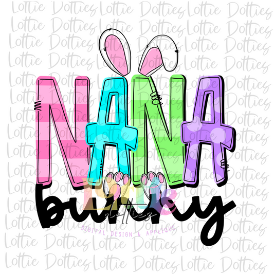 Nana Bunny Png - Easter Sublimation - Instant Download - Digital Download - Colorful