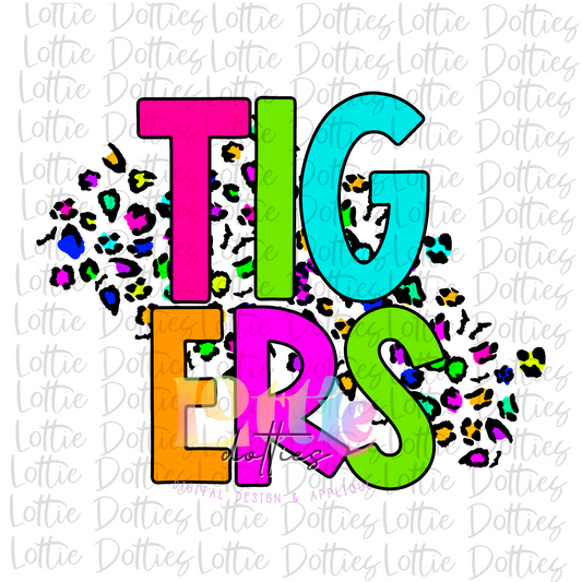 Tigers PNG - Tigers sublimation design - Digital Download - Neon leopard