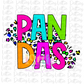 Pandas PNG  - Pandas  sublimation design - Digital Download - Neon Leopard