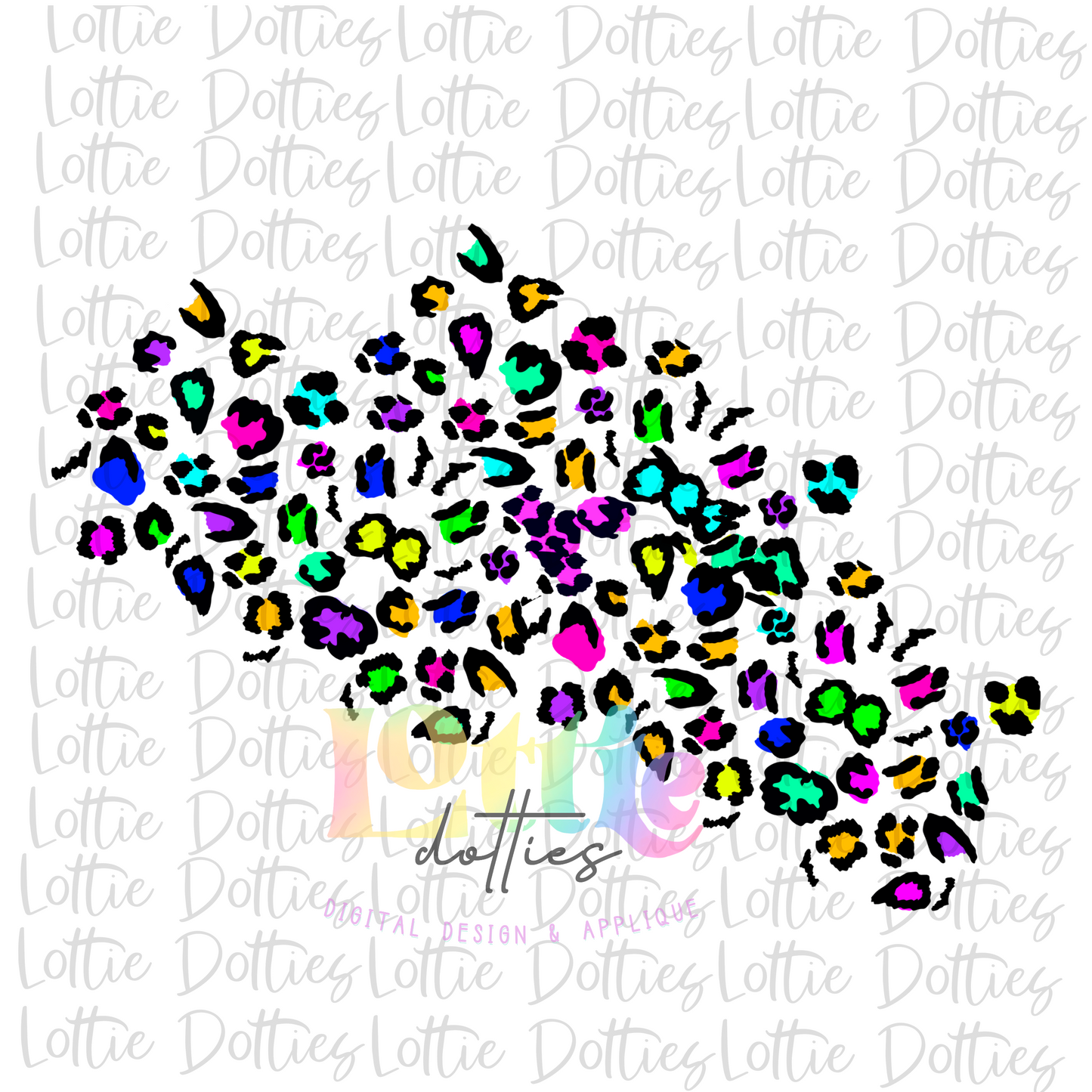 Neon Leopard Patch PNG - Sublimation - Digital Download