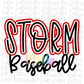 Storm Baseball  Png - Storm Sublimation Design - Digital Download - Red and Black