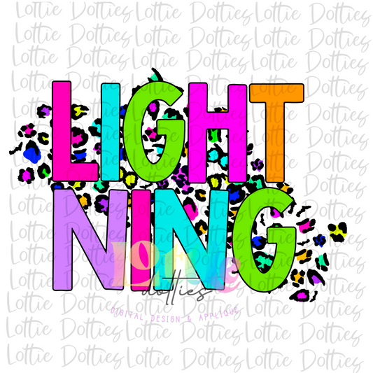 Lightning PNG - Lightning - Digital Download - Mascot - Neon Leopard