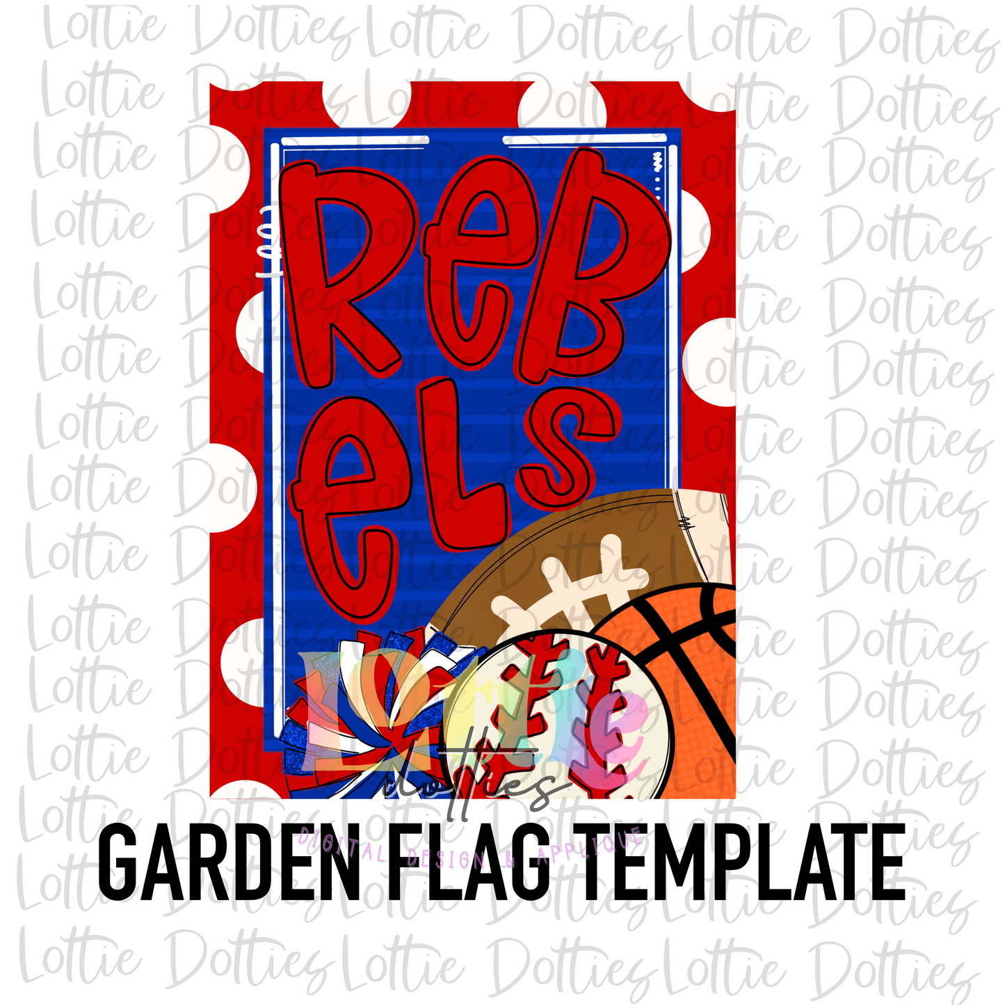 Rebel Flag PNG -Instant Download - Digital Download - Rebels Sublimation Design - Red and Royal