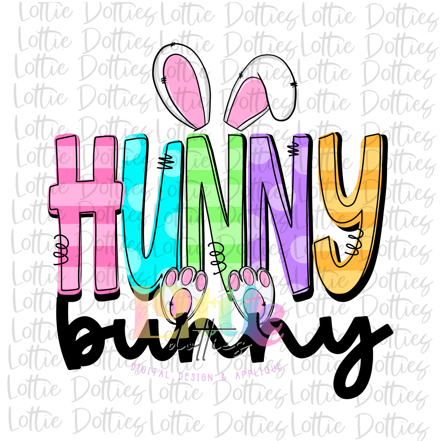 Hunny Bunny PNG - Hunny - Sublimation - Digital Download -Easter Design - Colorful