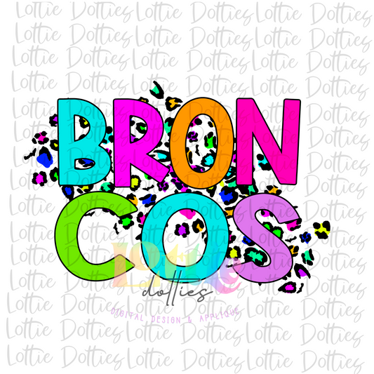 Broncos PNG   - Broncos  sublimation design - Digital Download - Neon Leopard