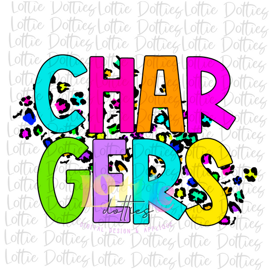 Chargers PNG   - Instant Download - Digital Download - Sublimation Design - Neon Leopard