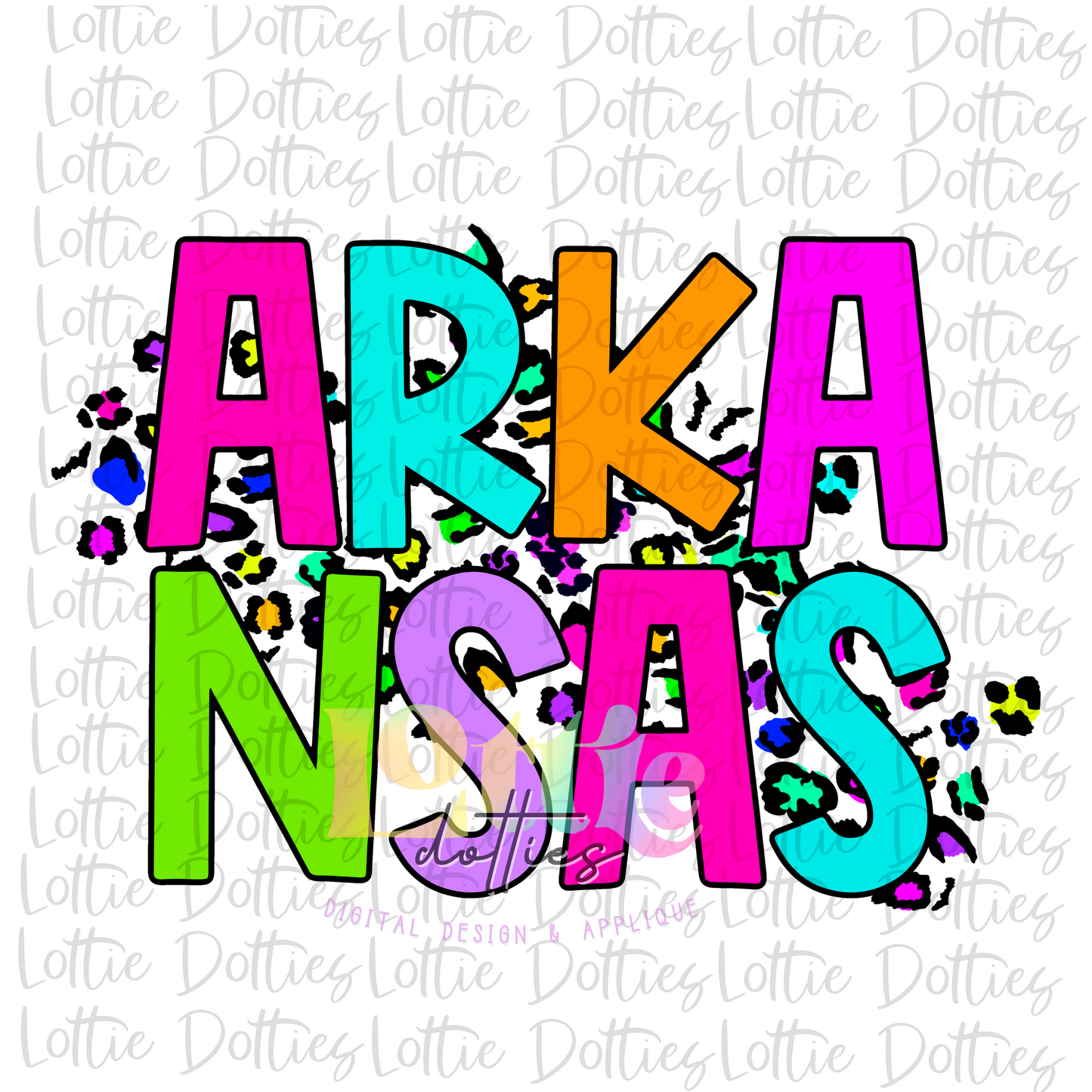 Arkansas  PNG - Arkansas sublimation design - Digital Download - Neon Leopard