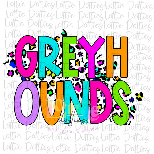 Greyhounds  Png - Greyhounds  Sublimation- Digital Download - Neon Leopard