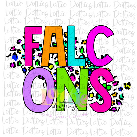Falcons PNG - Falcons  -  Sublimation design - Digital Download - Neon Leopard