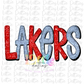 Lakers PNG - Lakers Sublimation - Digital Download - Red and Carolina Blue Rhinestone