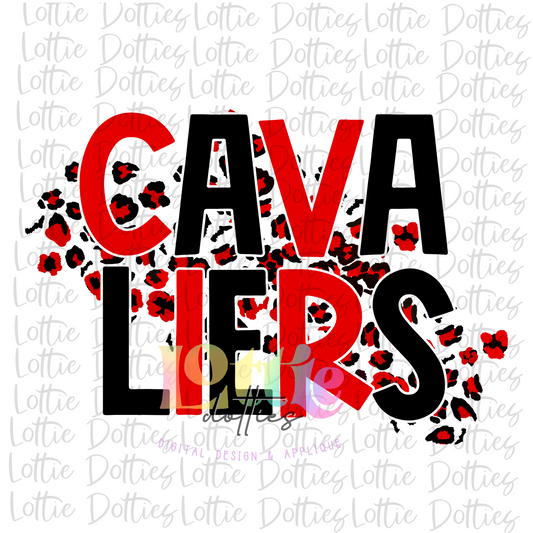 Cavaliers PNG -   Cavaliers sublimation design - Digital Download - Red and Black Leopard