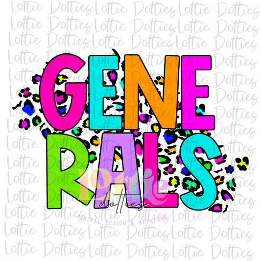 Generals  Png - Generals Sublimation Design - Digital Download - Neon Leopard