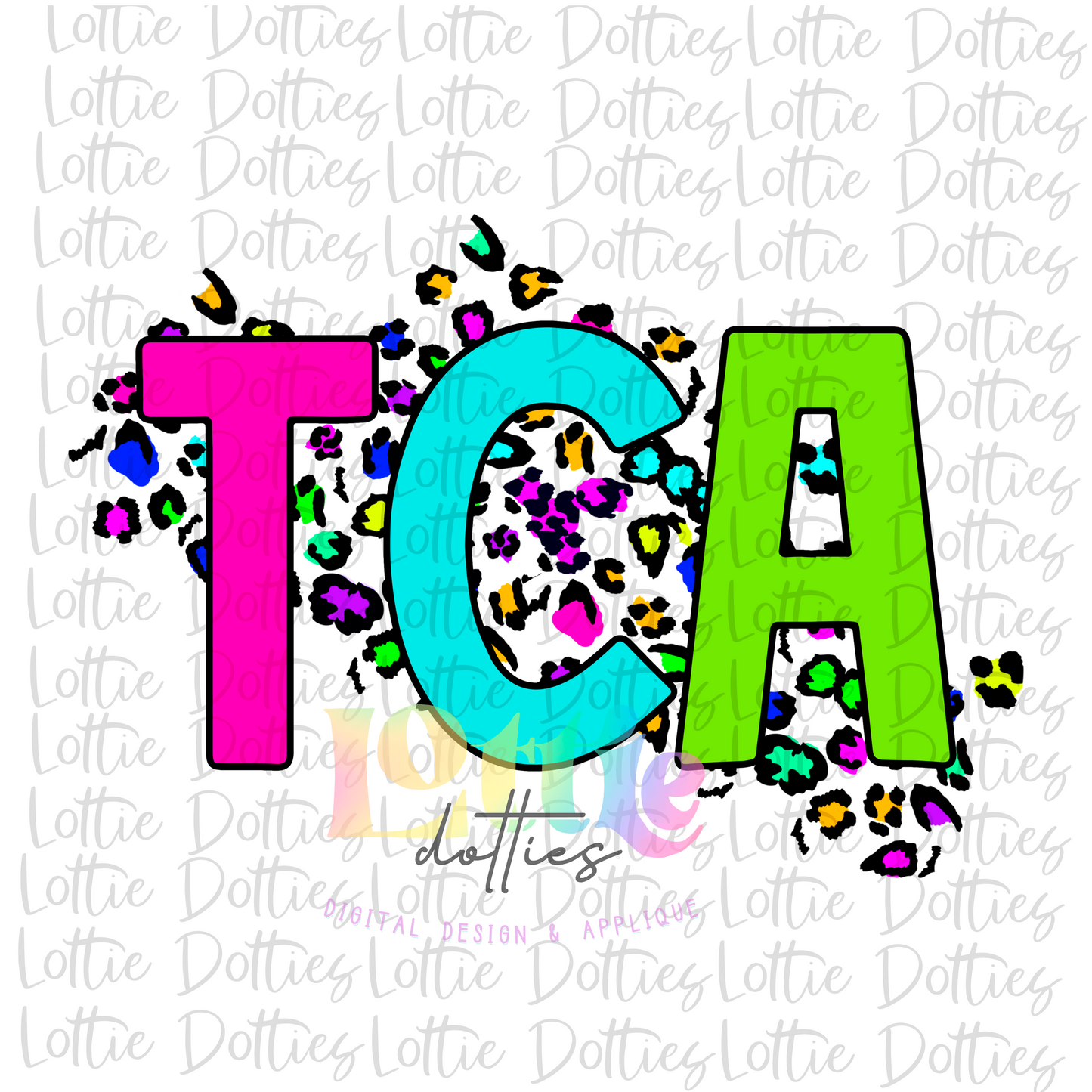 TCA PNG - TCA Sublimation - Digital Download - Neon Leopard