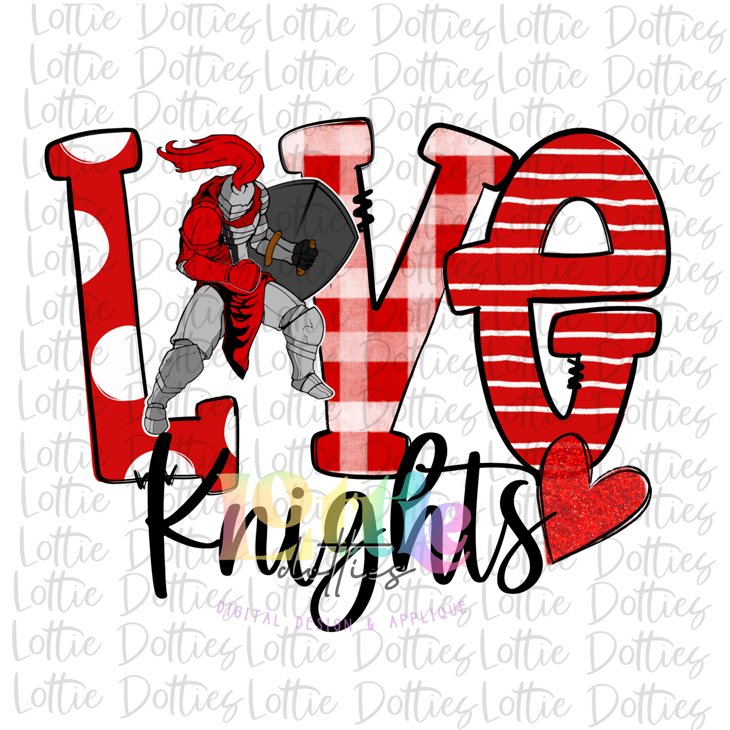 Love Knights  PNG - Knights Sublimation - Digital Download - Maroon