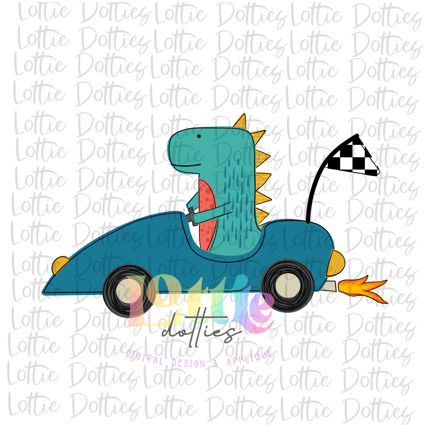 Dino Racer PNG - Dino Racer Sublimation - Digital Download - Kids Design