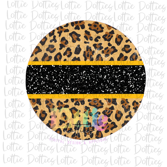 Black and Gold Leopard Circle PNG - Circle sublimation design - Digital Download