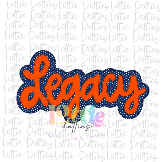 Legacy PNG - Legacy Sublimation - Digital Download - Navy and Orange