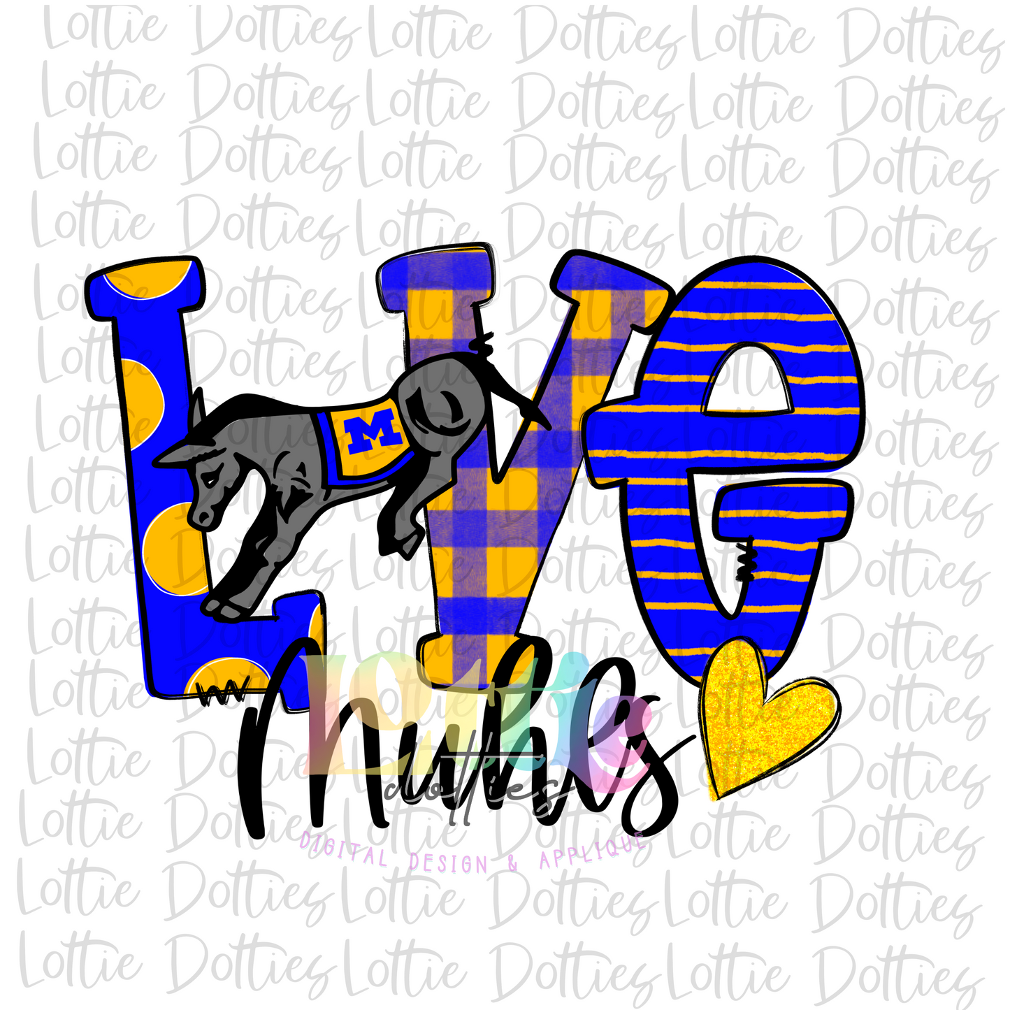 Love Muhls PNG - Sublimation - Digital Download - Royal and Gold