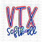 VTX Softball PNG - VTX Softball Sublimation - Digital Download - Royal and Red