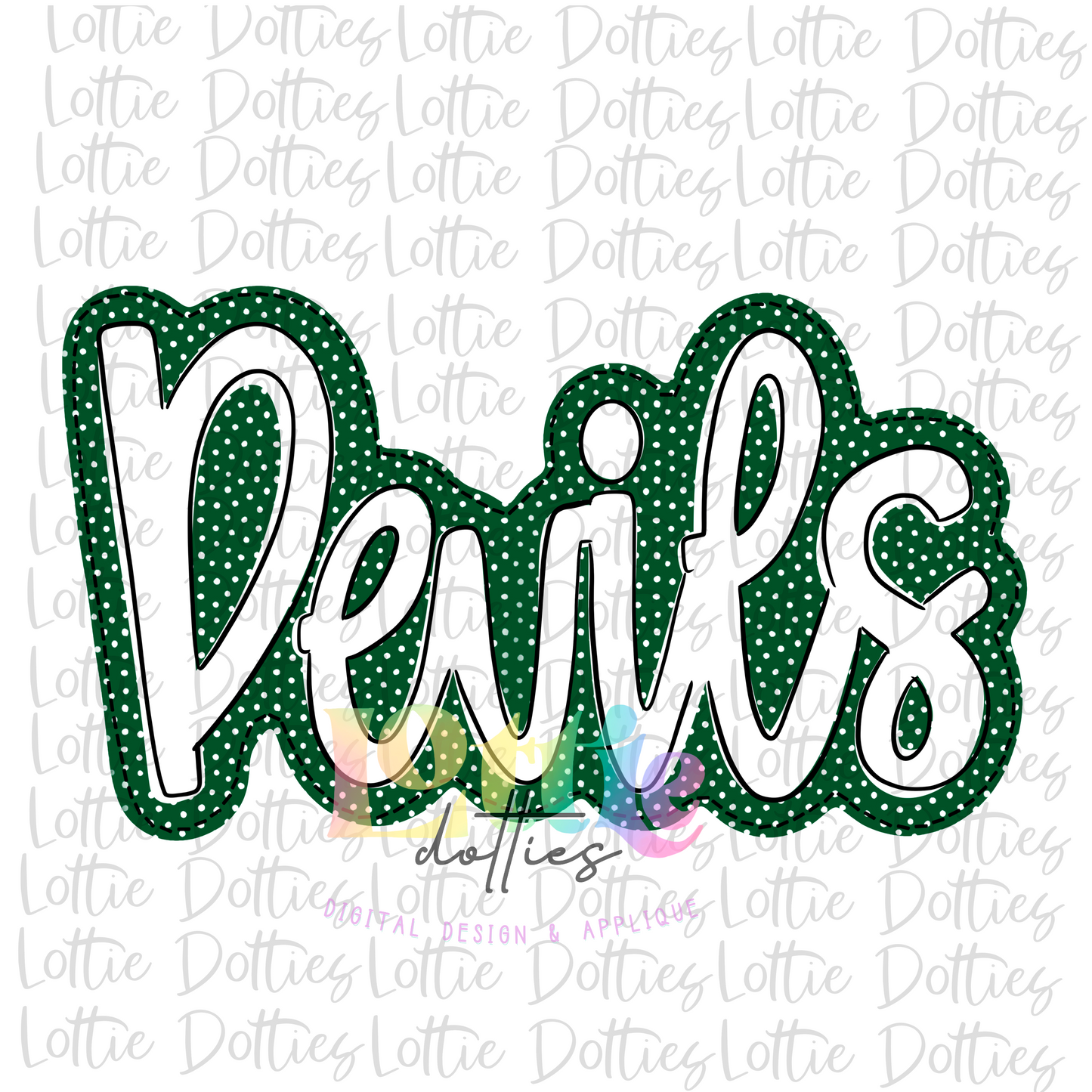 Devils Png - Baseball Sublimation Design - Digital Download - Green and White