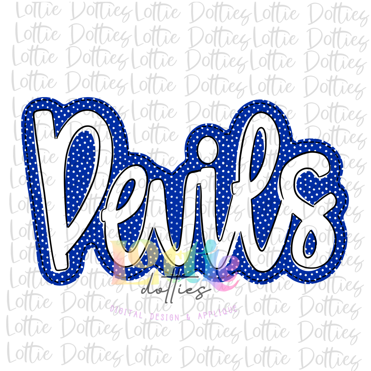 Devils Png - Baseball Sublimation Design - Digital Download - Blue and White