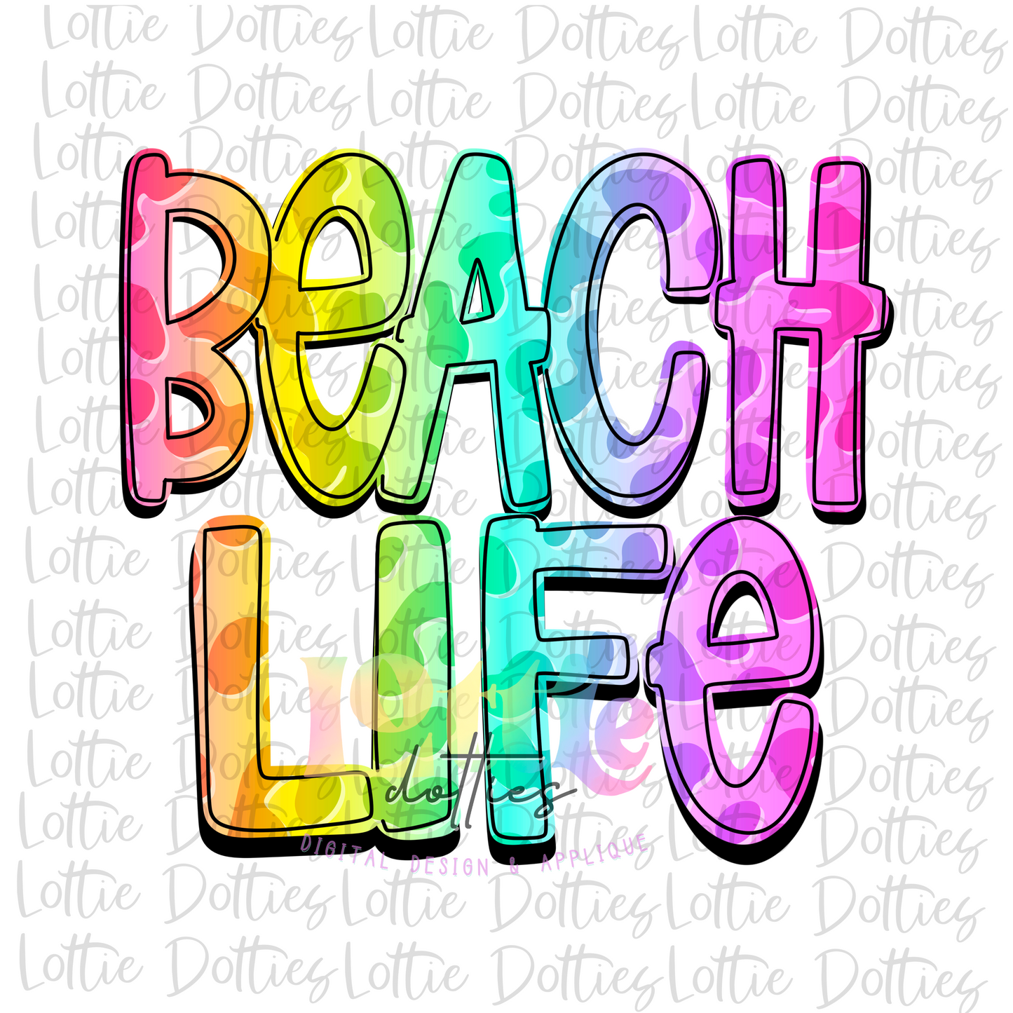 Beach Life  Png - Beach Life Sublimation Design - Digital Download - Neon Leopard