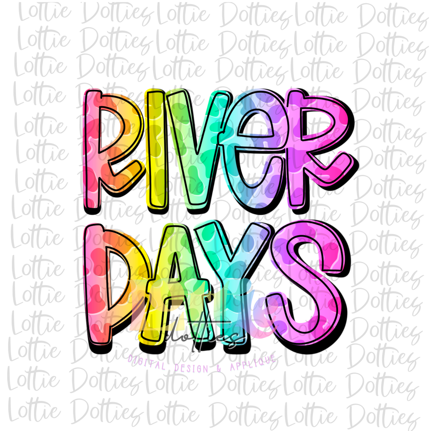 River Days PNG - sublimation design - Digital Download - Neon Leopard