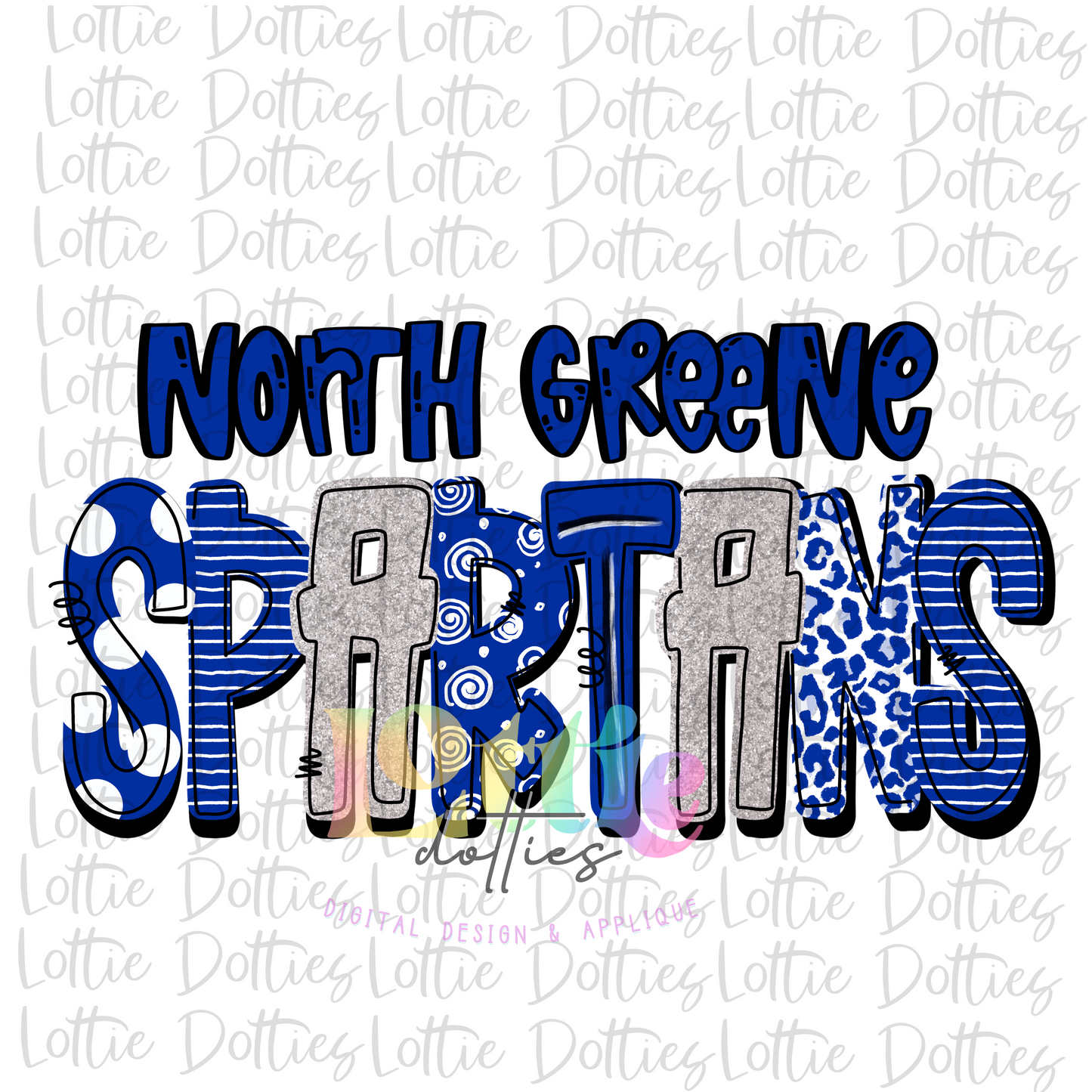 North Greene Spartans  PNG - Spartans - Sublimation design - Digital Download - Blue and White