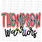 Thomspon Warrior Png - Mascot  Sublimation Design - Digital Download - Black and Red