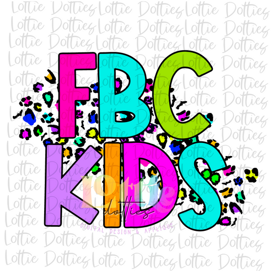 FBC Kids PNG - FBC Kids Sublimation - Digital Download - Neon Leopard Stack