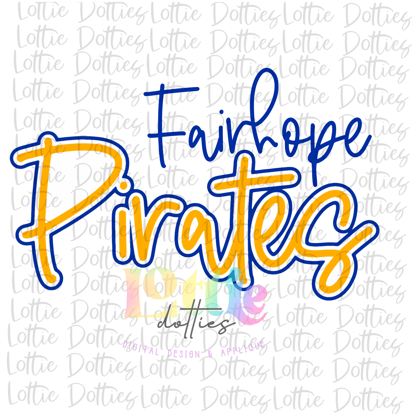 Fairhope Pirates - PNG - sublimation design - Digital Download - Royal and Gold