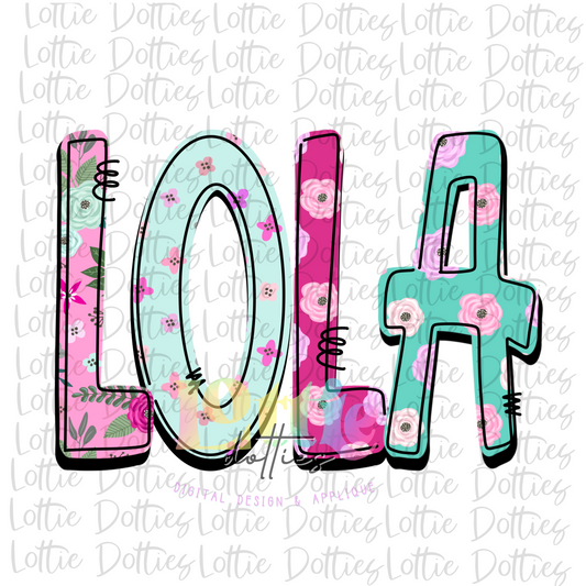 LoLa PNG - LoLa Sublimation - Digital Download - Grandmother's Deisgn - Mother's Day