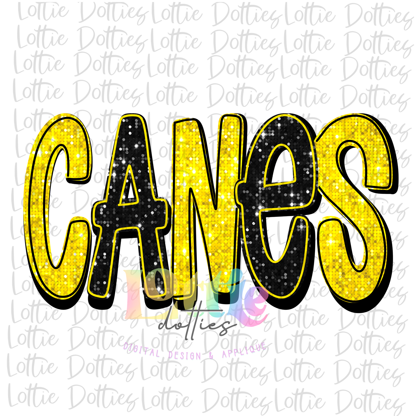 Canes PNG - Hurricanes sublimation design - Digital Download - Black and Gold Rhinestone