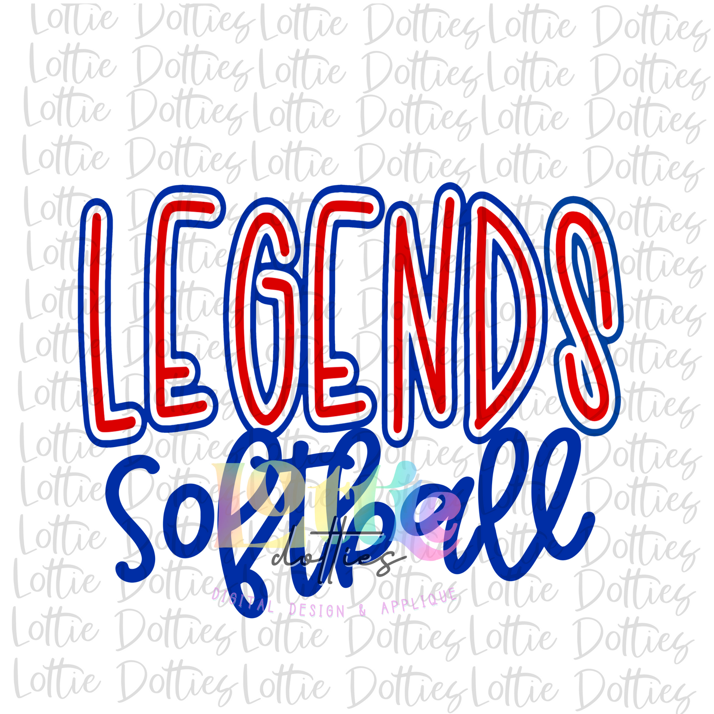 Legends Softball  PNG - Legends Sublimation - Digital Download - Red and Royal