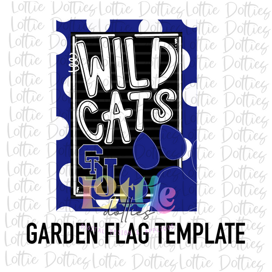 Wildcats Flag  PNG - Wildcats -  sublimation design - Digital Download - Royal and White