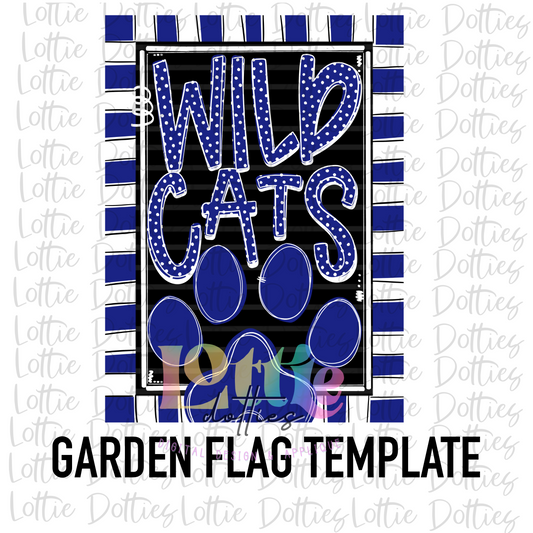 Wildcats Flag  PNG - Wildcats -  sublimation design - Digital Download - Blue