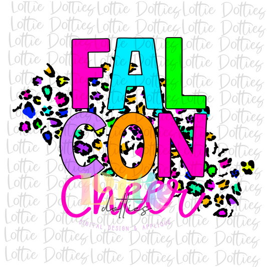 Falcon Cheer  PNG - Falcons  -  Sublimation design - Digital Download - Neon Leopard Stack
