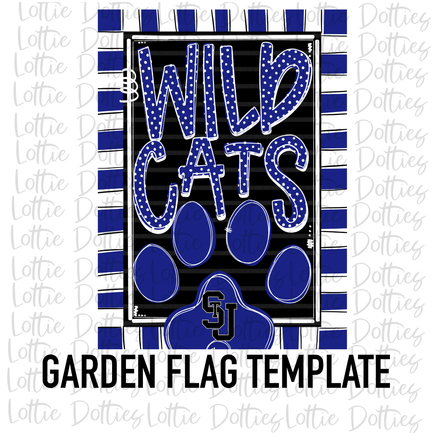 Wildcats Flag  PNG - Wildcats -  sublimation design - Digital Download - Royal and White