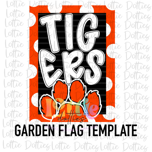 Tigers Flag - PNG - Tigers Paw  Sublimation - Digital Download