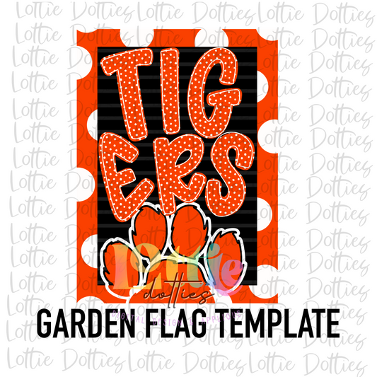 Tigers Flag - PNG - Tigers Paw  Sublimation - Digital Download