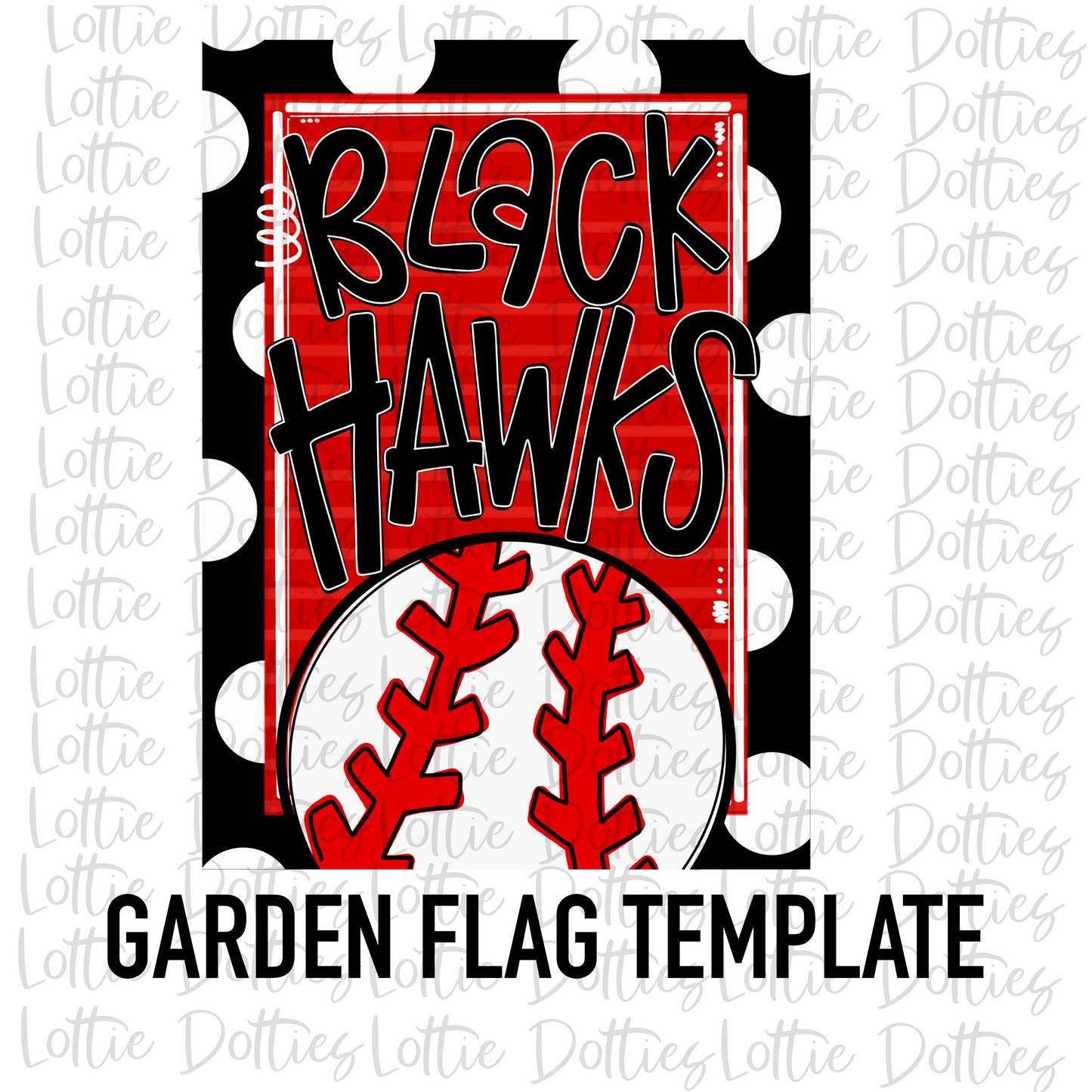 BlackHawks Flag Png - Mascot  Sublimation Design - Digital Download