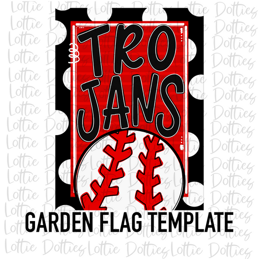 Trojans Flag PNG - Trojans Baseball   Sublimation Design - Digital Download