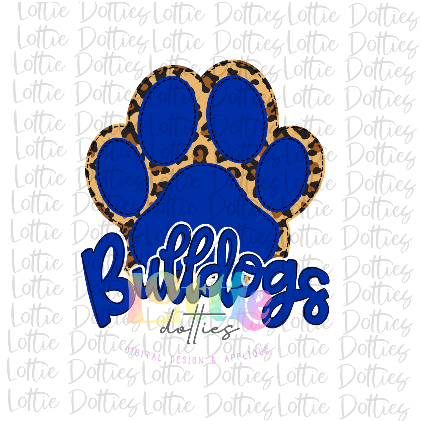 Bulldogs Paw -  PNG - Bulldogs  -  Sublimation design - Digital Download - Royal and Leopard