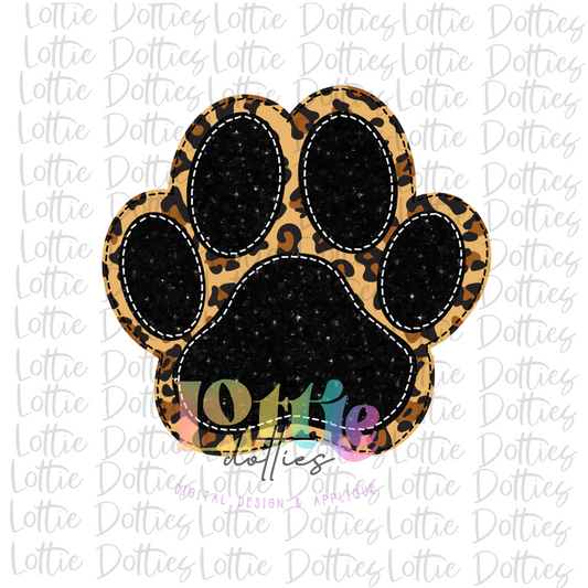 Paw Print PNG - Paw Print Sublimation - Digital Download - Black and Leopard